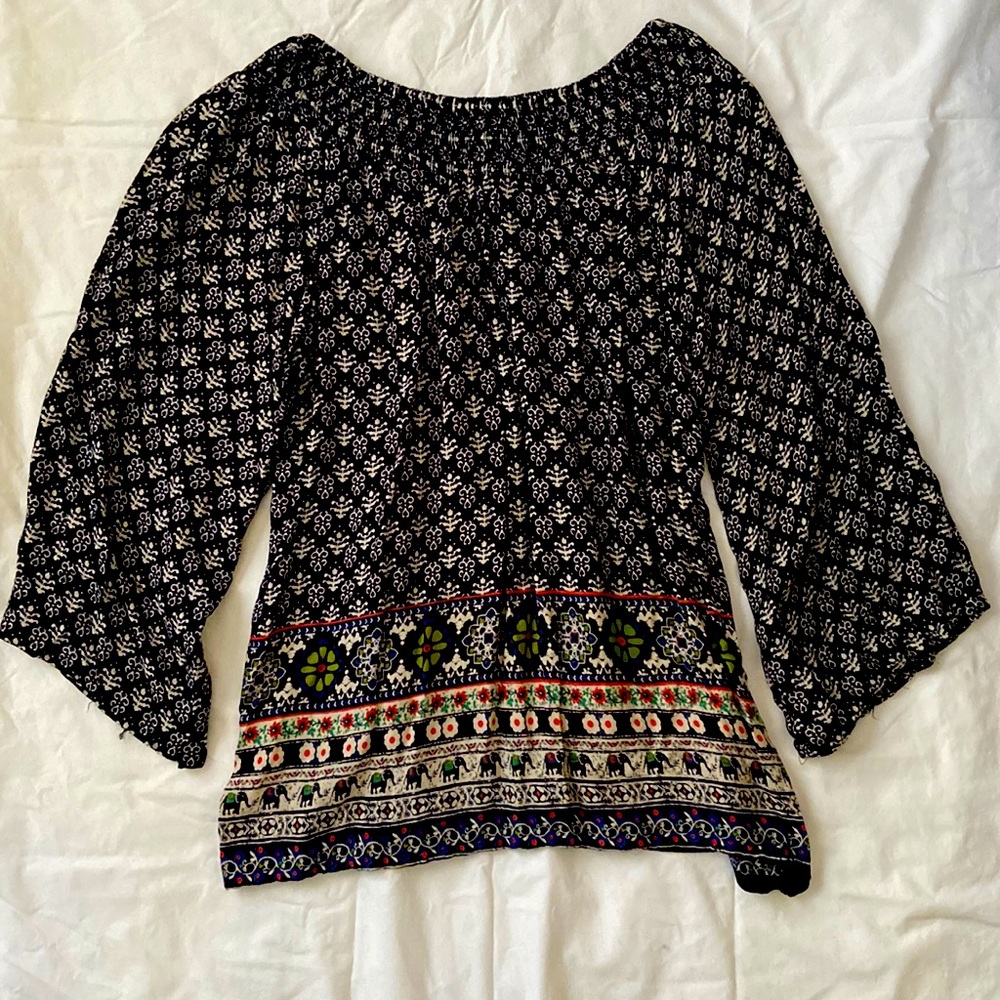 Comfy off the shoulder boho top!